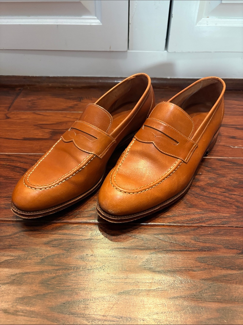 Meermin Men's Leather Penny Loafers - Tan - Picture 3 of 6